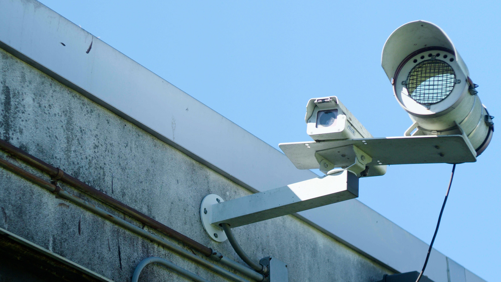 video camera mounted on prison roof