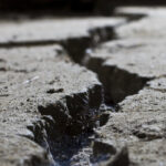 cracked concrete road concrete