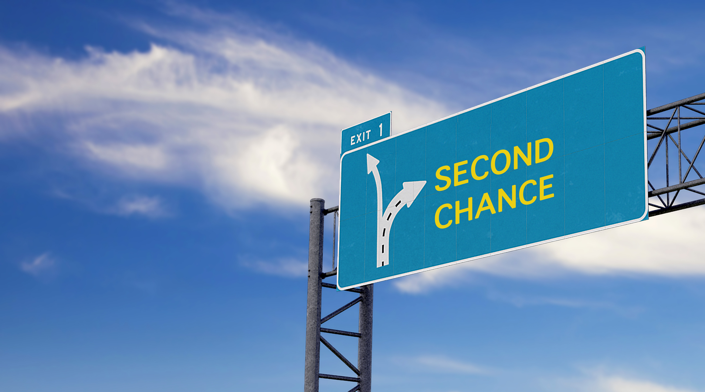 A sign saying "second chances"